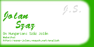 jolan szaz business card