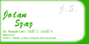 jolan szaz business card